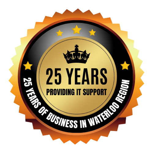 25 years of providing IT support & computer repairs in Cambridge / Kitchener / Waterloo Region and surrounding areas